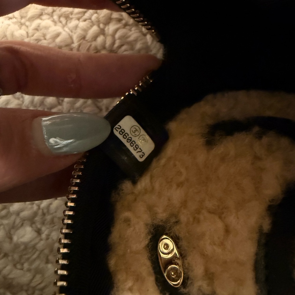 CHANEL Beige and Black Shearling Crossbody Bag - Picture 11 of 11